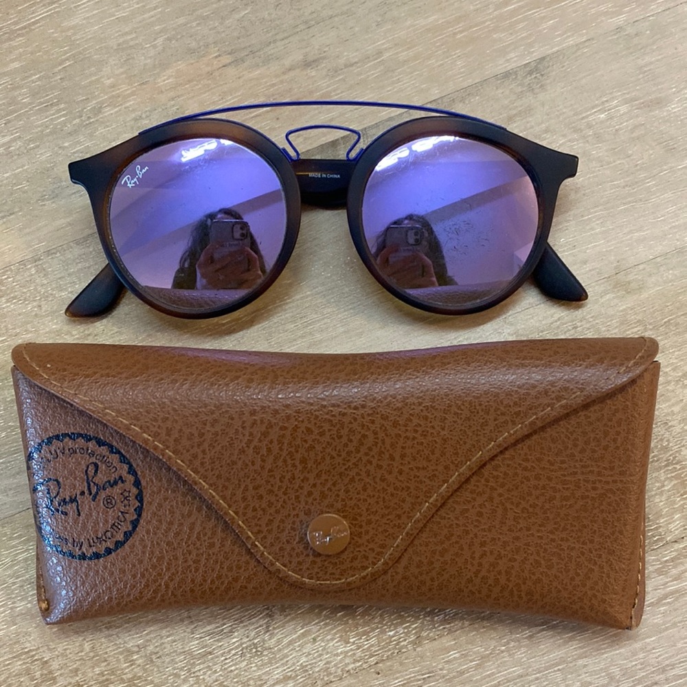 Ray-Ban RB4256 with Blue Mirrored Lenses & Blue Wire in Matte Tortoise